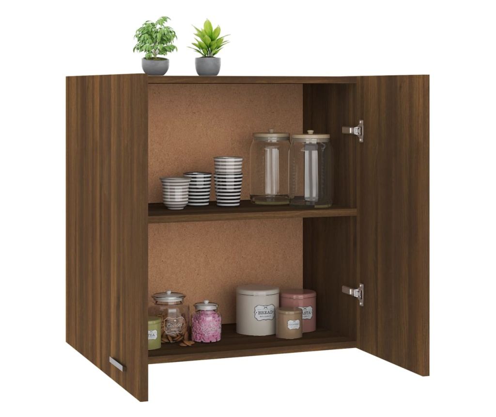 Viseći ormarić boja smeđeg hrasta 60x31x60 cm konstruirano drvo - 6