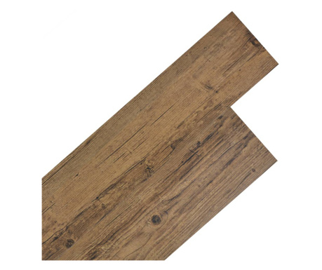Самозалепващи подови дъски, PVC, 2,51 м², 2 мм, орехово кафяво