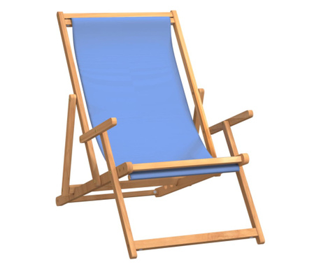 Sklopiva stolica za plažu od masivne tikovine plava
