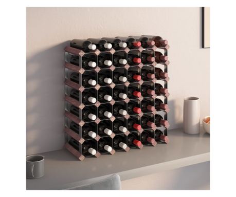 Suport sticle de vin, 42 sticle, maro, lemn masiv de pin