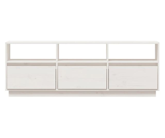 TV komoda, bijela, 140x37x50 cm, masivno borovo drvo