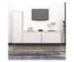TV komode, 3 kom., bijela, masivno drvo bora