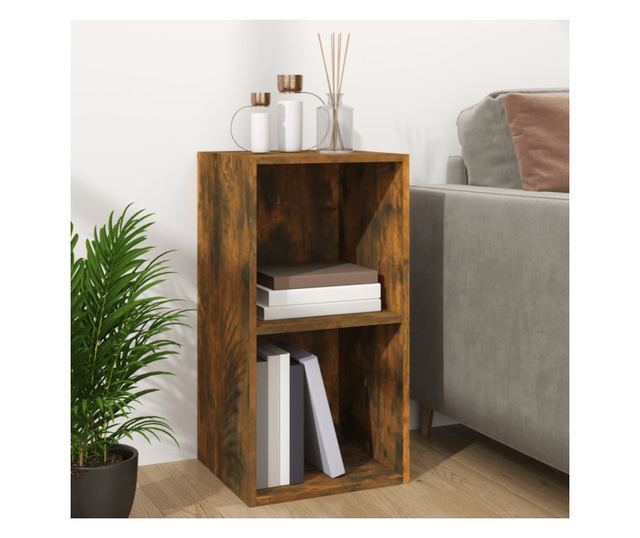 Kutija za pohranu vinilnih ploča smeđa 71 x 34 x 36 cm drvena