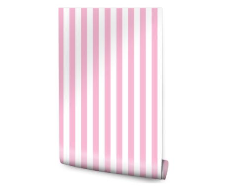 Tapet Dungi Verticale Alb Roz  53 cm x 10 m