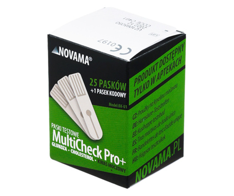 Teste de acid uric pentru Novama MultiCheck Pro+, BK-U1, 25 teste/ cutie