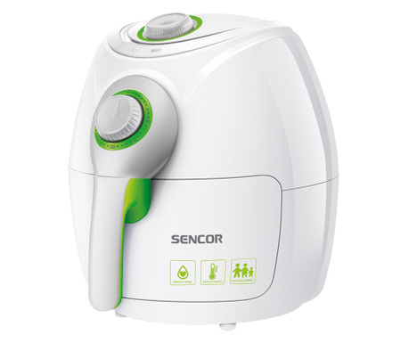 Фритюрник с горещ въздух Sencor SFR 3220WH, 1 500W, 2.6L, Бял/Зелен - Код G5221
