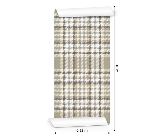 Tapéta Skót kocka retró stílusban Méret Vlies, Divat, Decor, Modern kivitelben, Iroda, Kl 0,53x10m