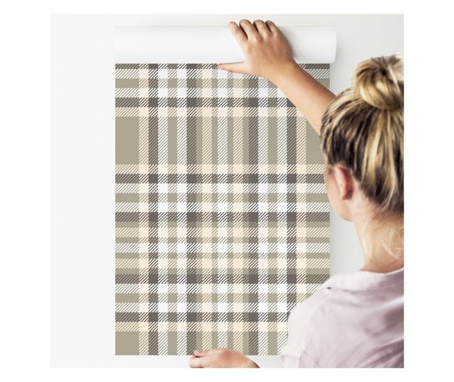 Tapéta Skót kocka retró stílusban Méret Vlies, Divat, Decor, Modern kivitelben, Iroda, Kl 0,53x10m