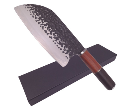 IdeallStore® vadászkés, kézzel készített, Twist Blade, 30 cm, rozsdamentes acél, barna