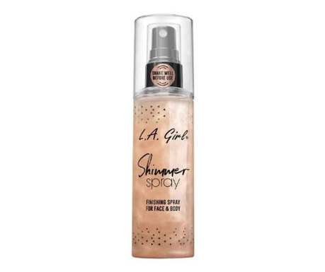 Spray iluminator de corp, L.A Girl, Shimmer Face Body, Rose Gold, 80 ml