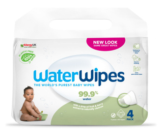 Servetele umede Biodegradabile Water Wipes Soapberry, 4 pachete x 60 buc, 240 buc