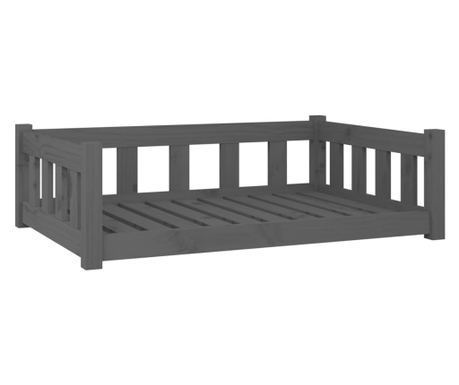 Krevet za pse sivi 95,5 x 65,5 x 28 cm od masivne borovine