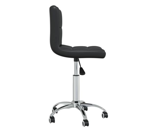 Okretni kuhinjski stolac, crn, ekološka koža