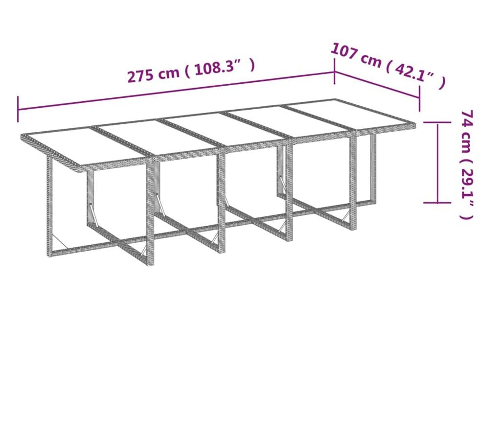 Градински комплект с възглавници 11 части полиратан черен - 15