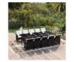 Градински комплект с възглавници 11 части полиратан черен thumbnail 3
