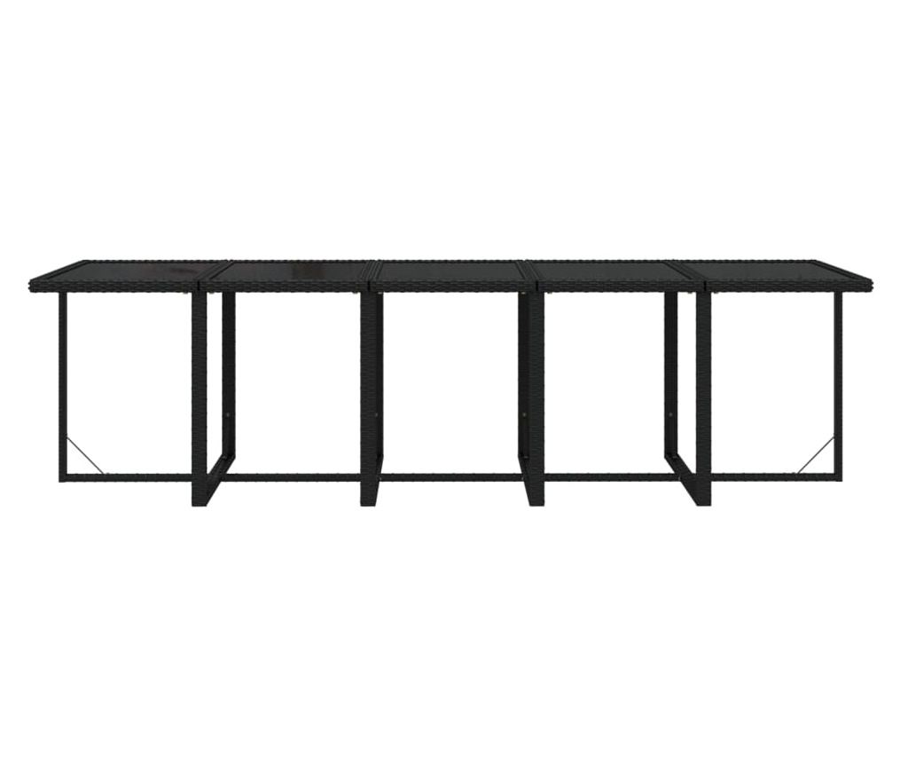 Градински комплект с възглавници 11 части полиратан черен - 12