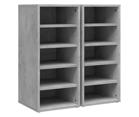 Шкафове за обувки, 2 бр, бетонно сиви, 31,5x35x70 см, ПДЧ