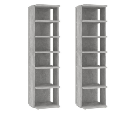 Шкафове за обувки, 2 бр, бетонно сиви, 25x27x102 см