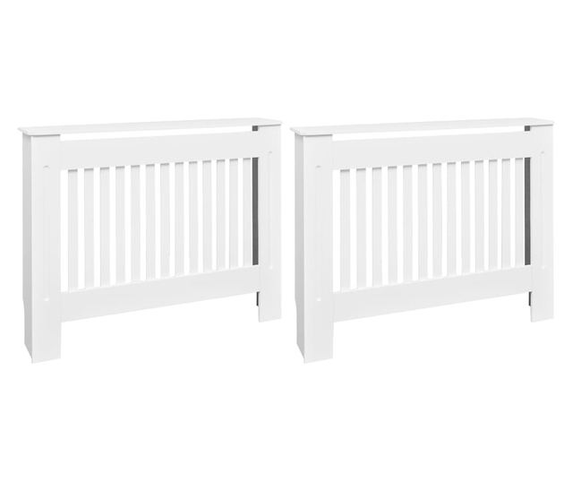 Pokrovi za radijator 2 kom bijeli MDF 112 cm