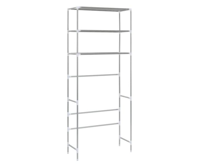Stalak iznad perilice rublja s 3 police srebrni 69x28x169 cm