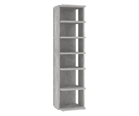 Шкаф за обувки, бетонно сив, 25x27x102 см, ПДЧ