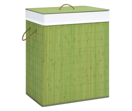 Košara za rublje od bambusa zelena 100 L