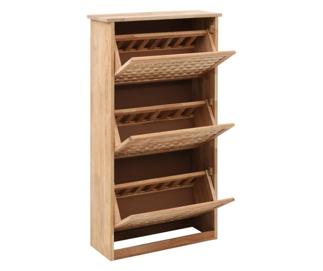 Dulap depozitare pantofi, 55 x 20 x 104 cm, lemn masiv de nuc