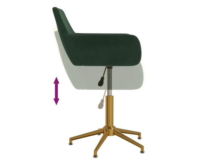 Zakretne kuhinjske stolice, 2 kom., tamnozelene, baršun