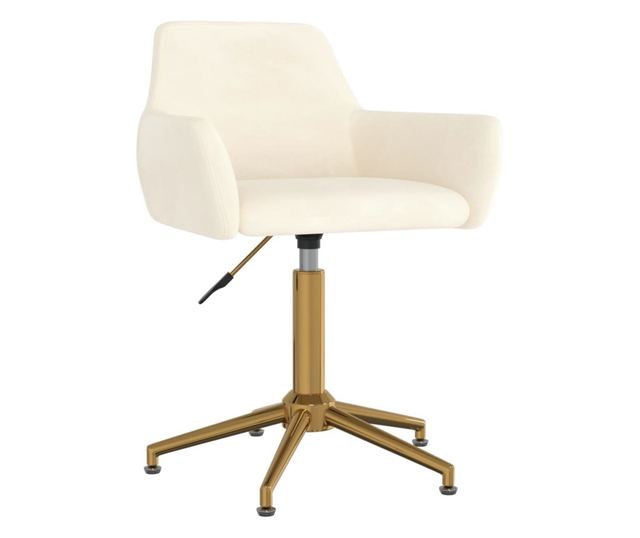 Zakretne kuhinjske stolice, 2 kom., krem, baršun