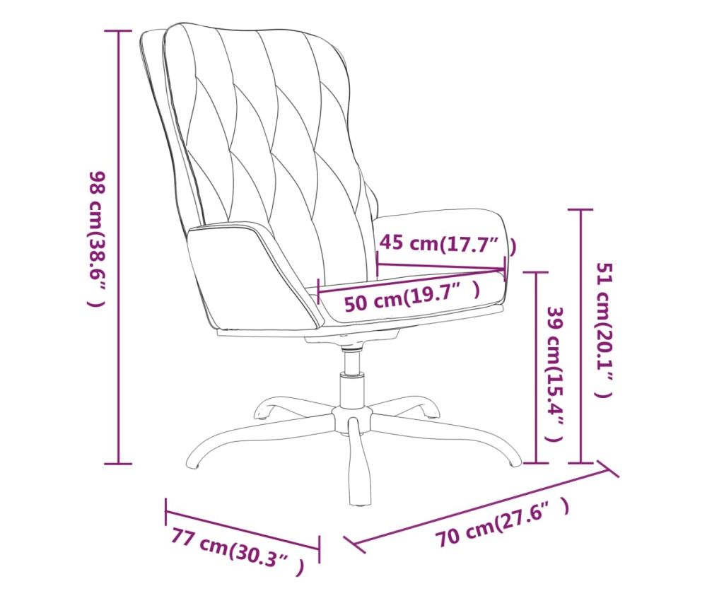 Naslanjač s taburejem, antracitno siva, umetno usnje - 7
