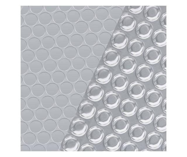 ezüstszínű napelemes lebegő PE medencefólia 6 x 4 m