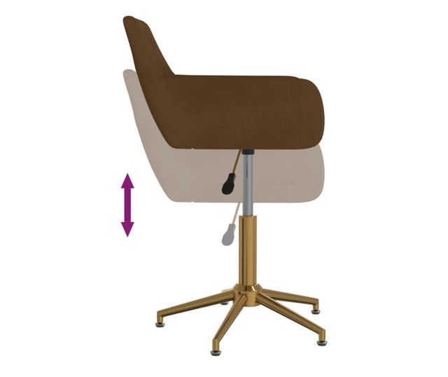 Zakretne kuhinjske stolice, 2 kom., smeđe, baršun
