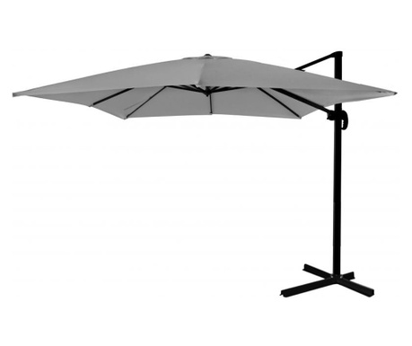 Umbrela de gradina sau curte GardenLine, Mini Roma 250 x 250 cm, husa inclusa, gri