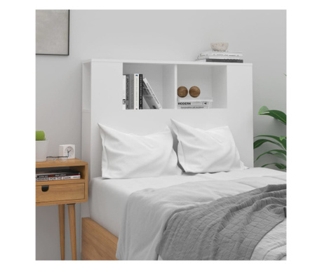 Tăblie de pat cu dulap, alb, 100x18,5x104,5 cm