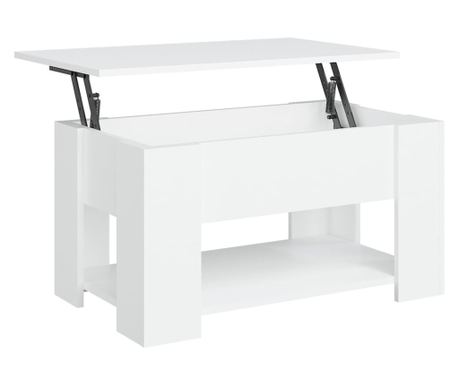 Stolić za kavu bijeli 79 x 49 x 41 cm od konstruiranog drva 
