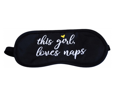 Masca pentru dormit sau calatorie, model Pufo Girl Sleep, 18 cm