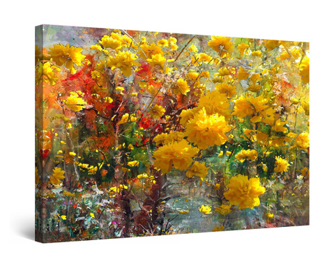 Tablou DualView Startonight Flori galbene de gradina, luminos in intuneric, 30 cm x 20 cm