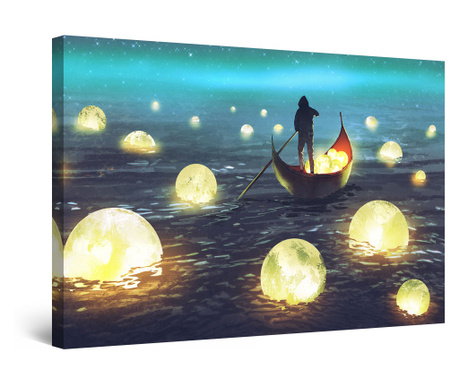 Tablou DualView Startonight Iti voi pescui o…Luna, luminos in intuneric, 90 cm x 60 cm 90 cm x 60 cm