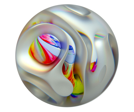 Tablou Startonight pe sticla acrilica Glob de Culoare, luminos in intuneric, Ø 60 cm