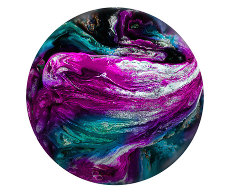 Tablou Startonight pe sticla acrilica Sfera in Violet, luminos in intuneric, Ø 60 cm