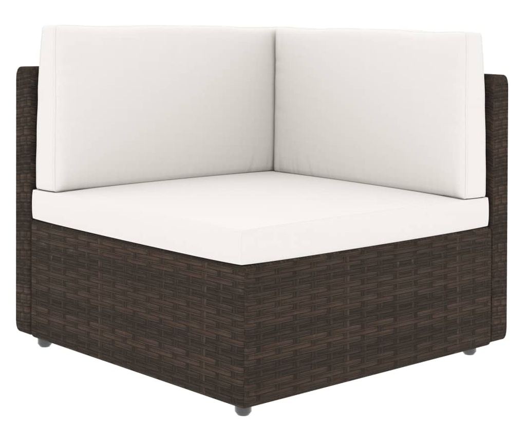 Zahradní nábytek, 9dílná sada, hnědá, polyratan - 12