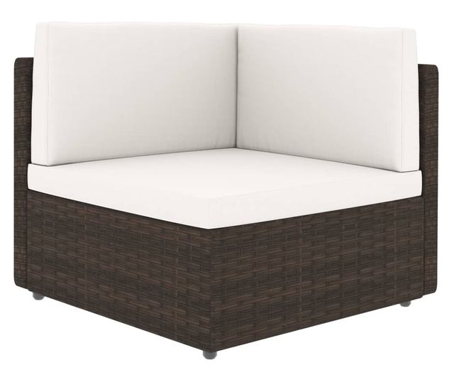 Градински комплект мебели, 9 части, кафяв, полиратан