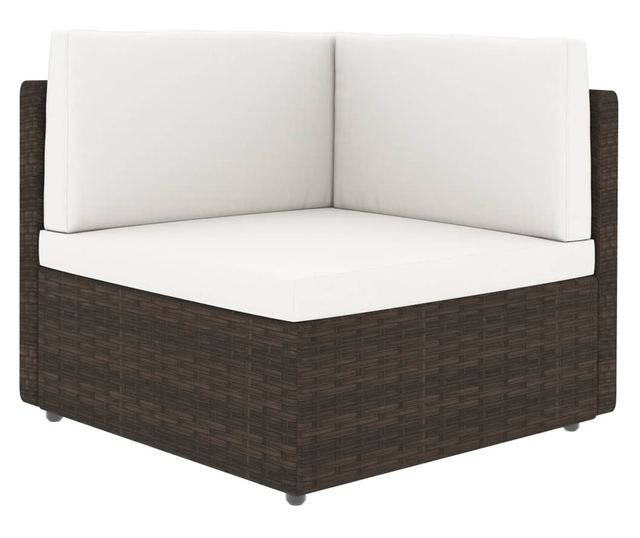 Vrtni namještaj s jastucima, 12 dijelova, smeđi, poliratan