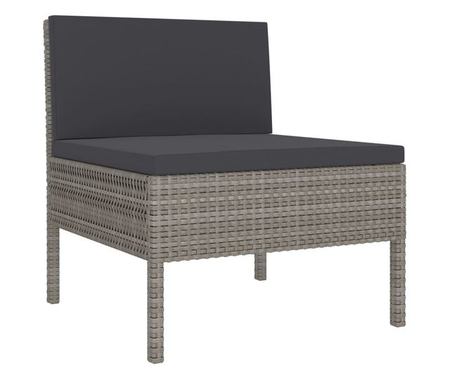 Vrtni namještaj s jastucima, 12 dijelova, siva, poliratan