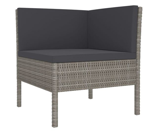 Vrtni namještaj s jastucima, 12 dijelova, siva, poliratan