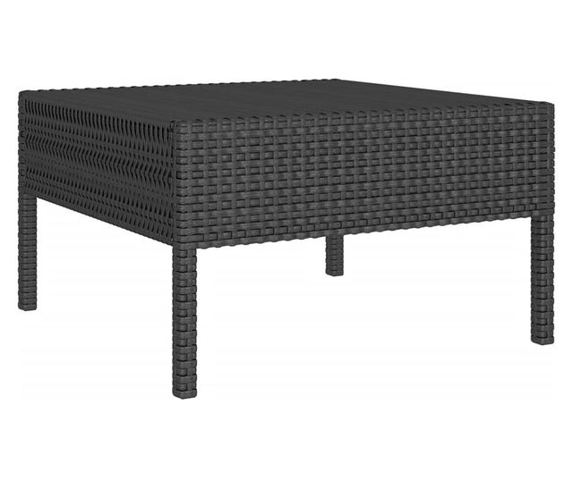 Vrtni namještaj s jastucima, 9 dijelova, crna, poliratan