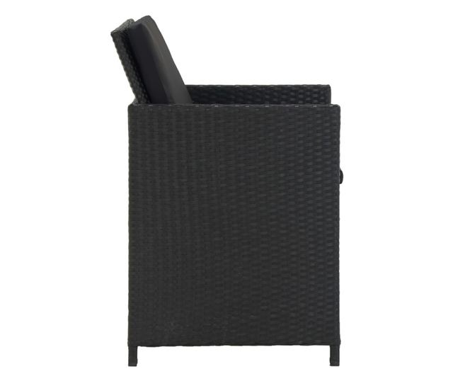 Set vanjskog namještaja s jastucima, 13 komada, crna, poliratan