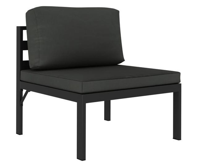 Градински комплект с възглавници, 4 части, антрацит, алуминий