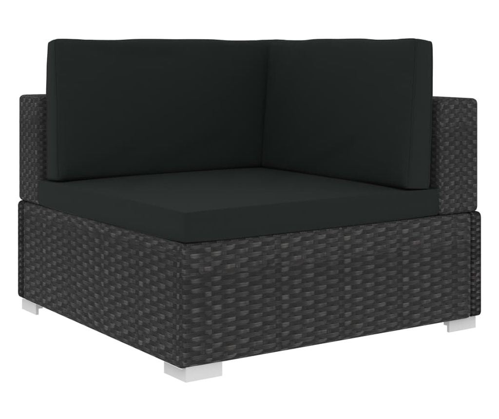 Set vrtnega pohištva s blazinami, 12 kosov, črna, poliratan - 4