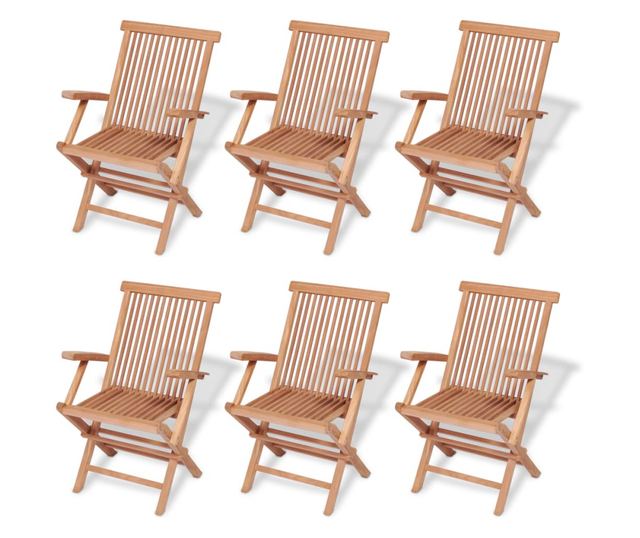 Vanjski set namještaja, 7 dijelova, masivno tikovo drvo